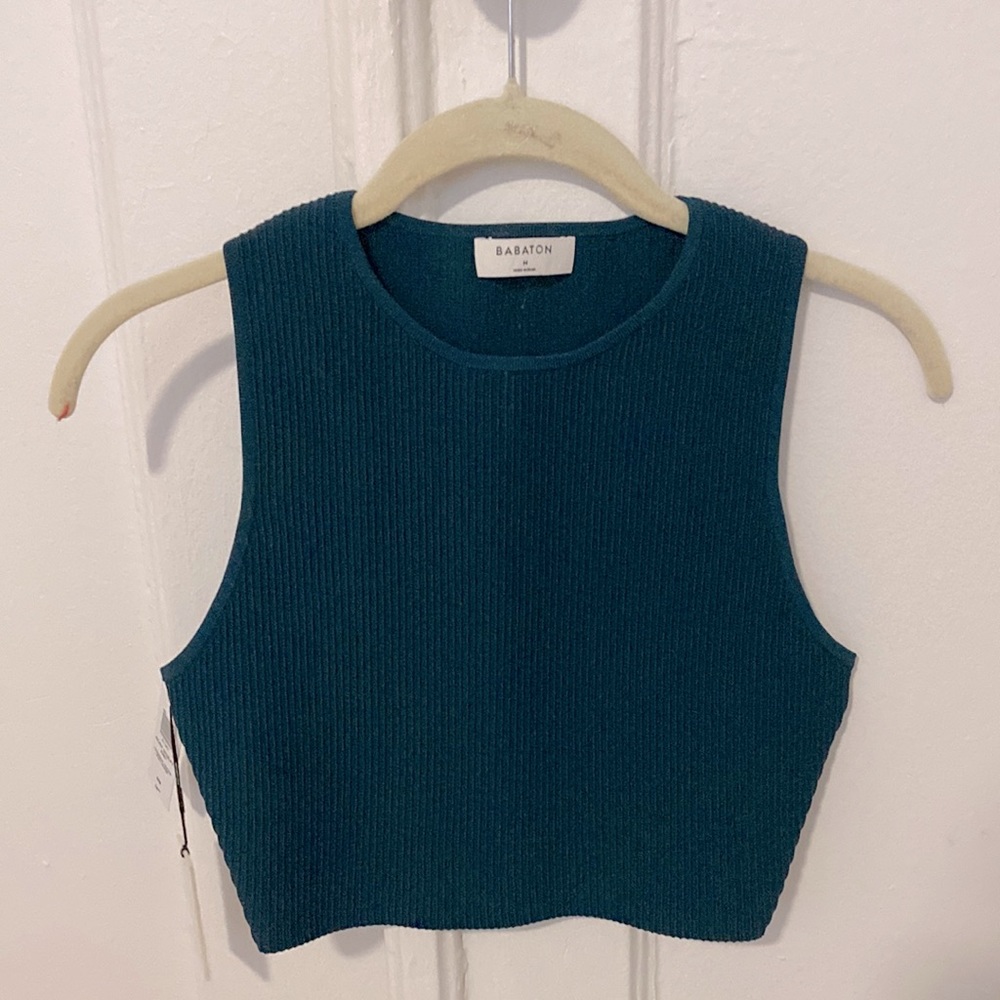 Dark Blue Babaton Rory Sculpt Knit Top - NWT